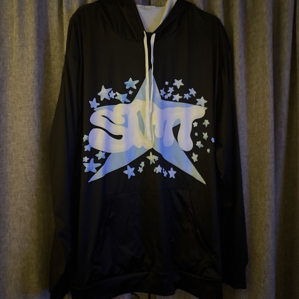 Black Hoodie with White Star Graphic